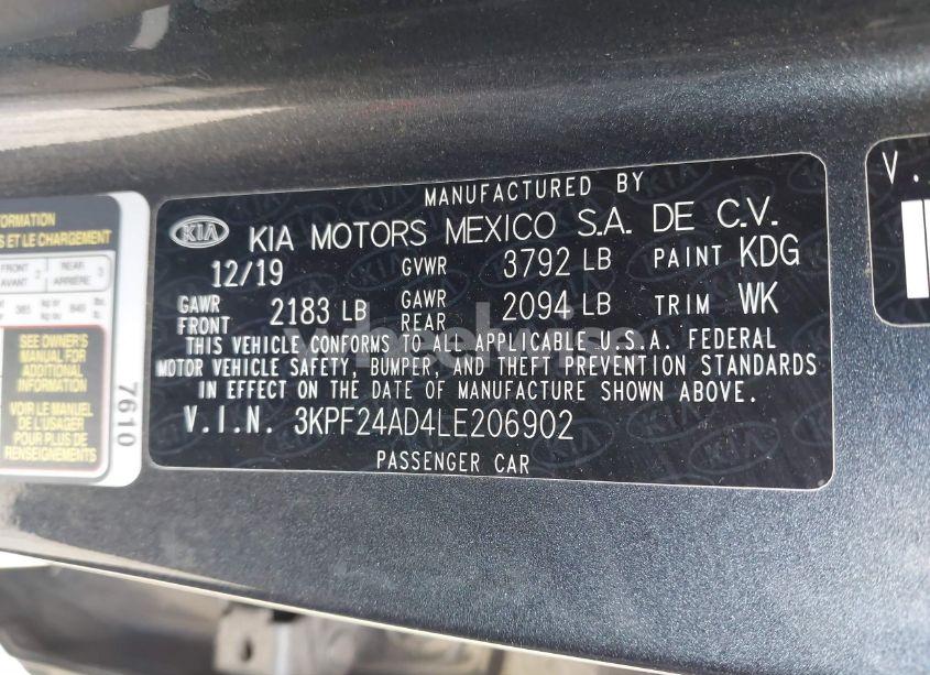 Photo 9 of 2020 Kia Forte LXS (VIN 3KPF24AD4LE206902)
