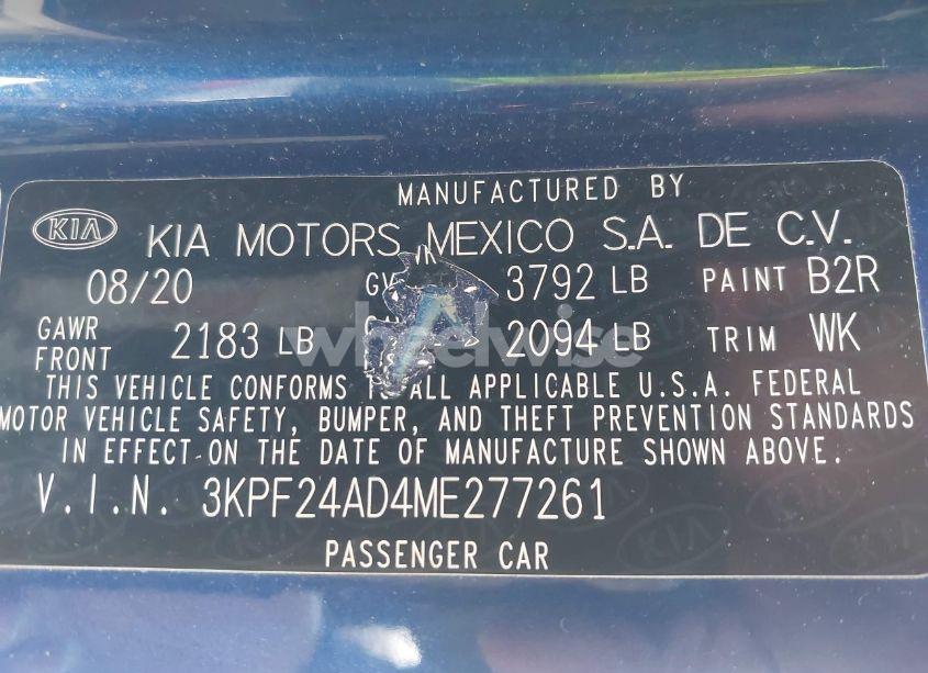 Photo 9 of 2021 Kia Forte LXS (VIN 3KPF24AD4ME277261)