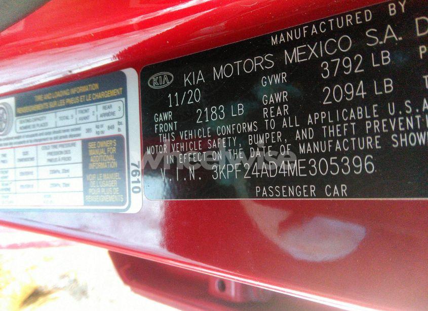 Photo 9 of 2021 Kia Forte LXS (VIN 3KPF24AD4ME305396)