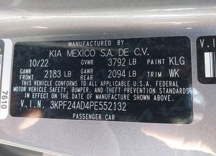 Photo 9 of 2023 Kia Forte LXS (VIN 3KPF24AD4PE552132)