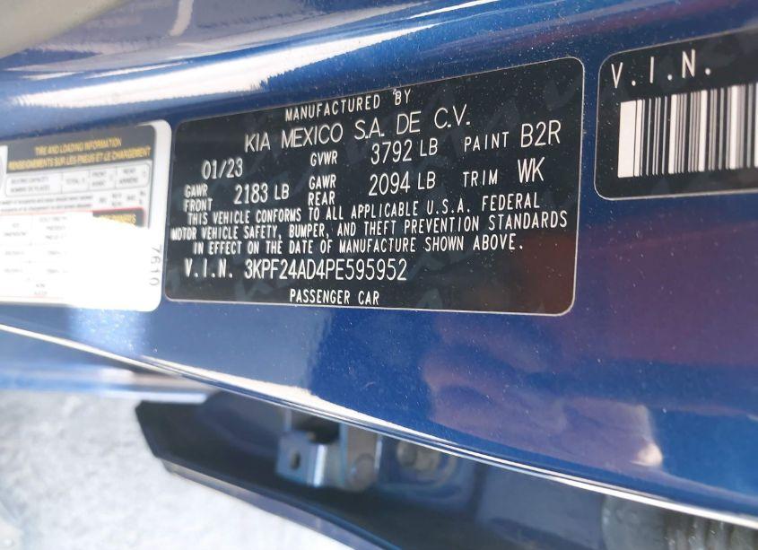 Photo 9 of 2023 Kia Forte LXS (VIN 3KPF24AD4PE595952)