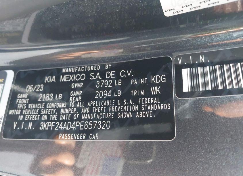Photo 9 of 2023 Kia Forte LXS (VIN 3KPF24AD4PE657320)