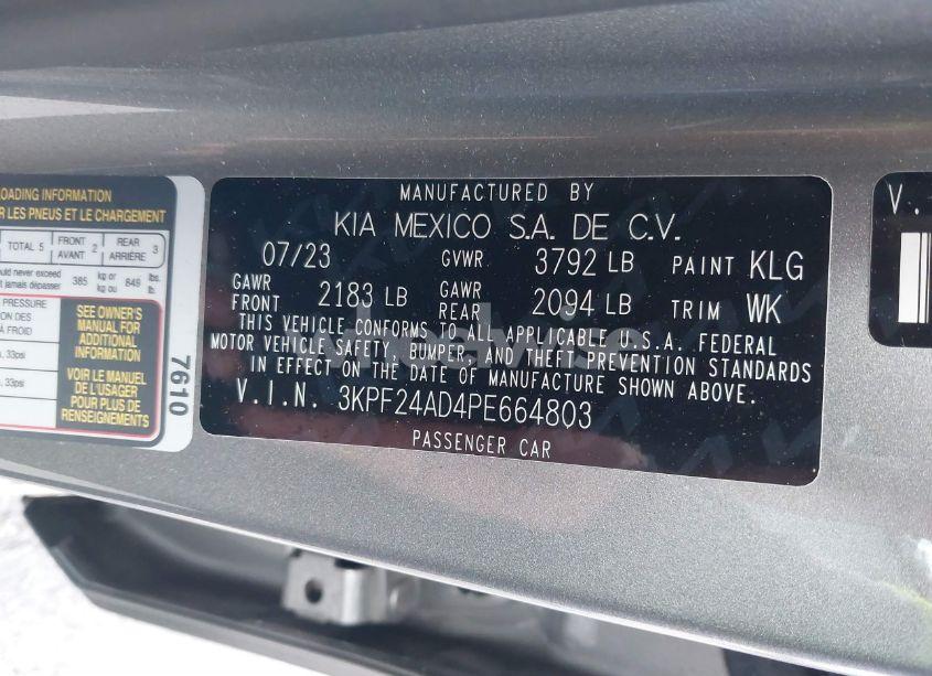 Photo 9 of 2023 Kia Forte LXS (VIN 3KPF24AD4PE664803)