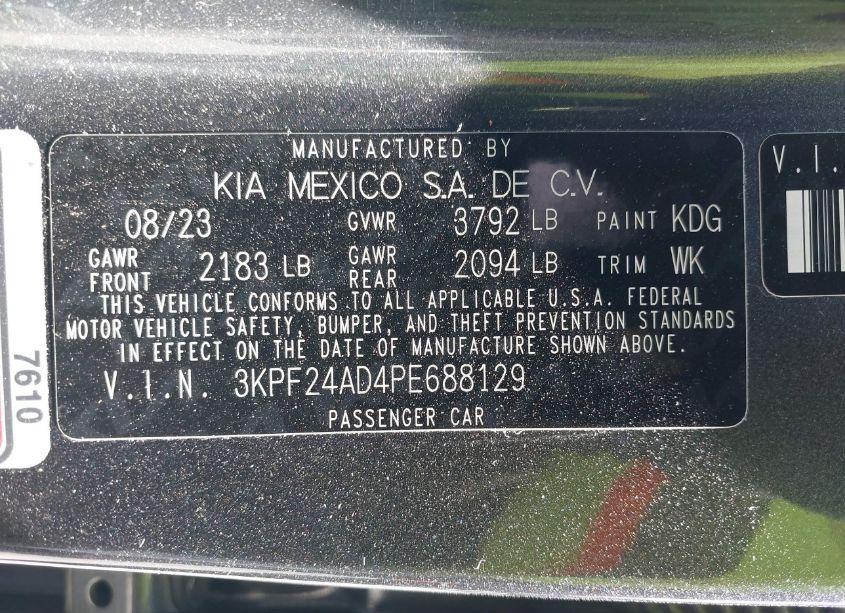 Photo 9 of 2023 Kia Forte LXS (VIN 3KPF24AD4PE688129)