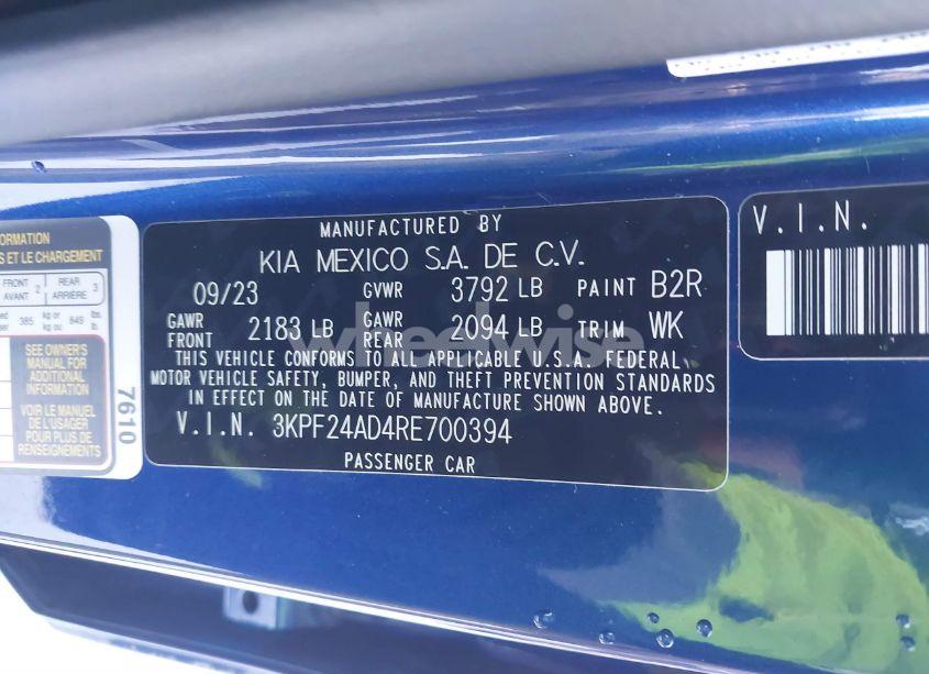 Photo 9 of 2024 Kia Forte LXS (VIN 3KPF24AD4RE700394)