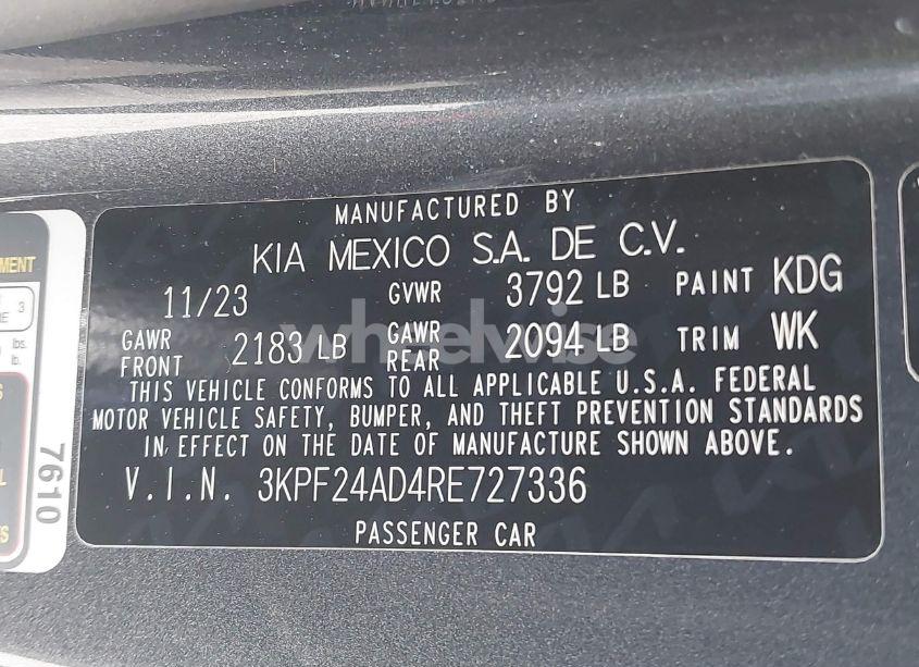 Photo 9 of 2024 Kia Forte LXS (VIN 3KPF24AD4RE727336)