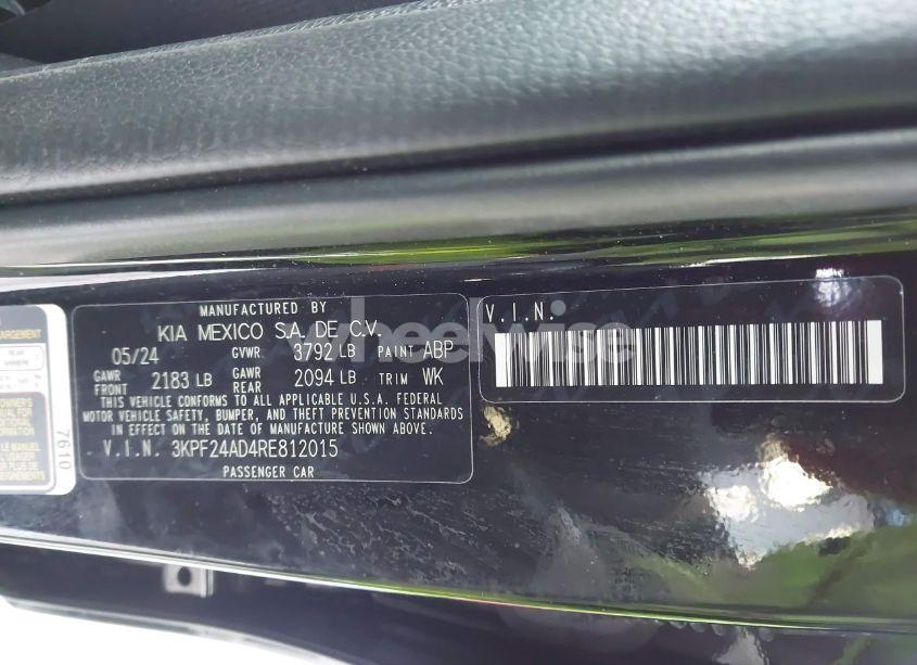 Photo 9 of 2024 Kia Forte LXS (VIN 3KPF24AD4RE812015)