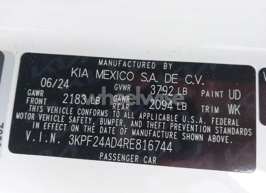 Photo 9 of 2024 Kia Forte LX (VIN 3KPF24AD4RE816744)
