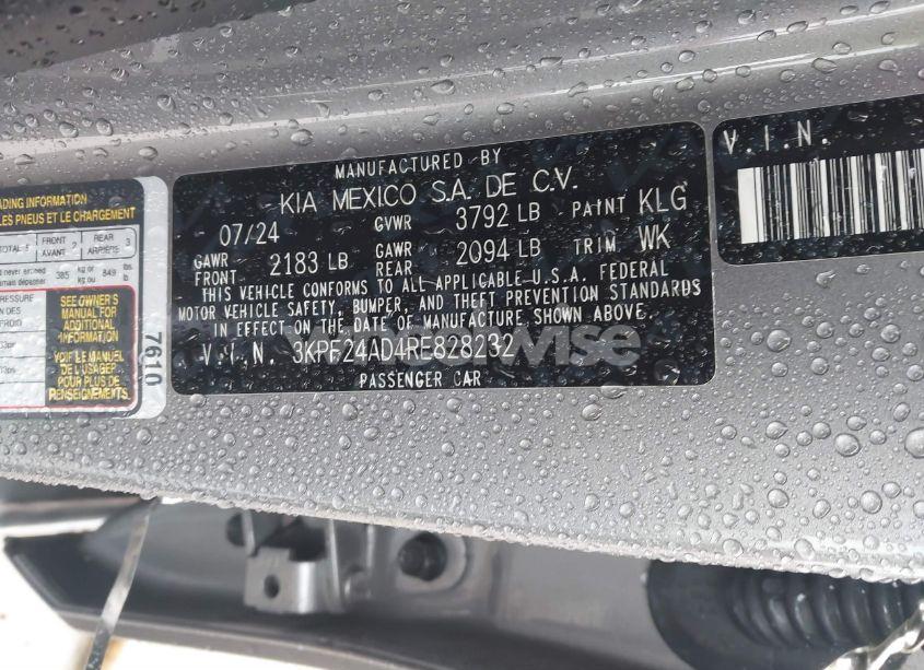 Photo 9 of 2024 Kia Forte LXS (VIN 3KPF24AD4RE828232)