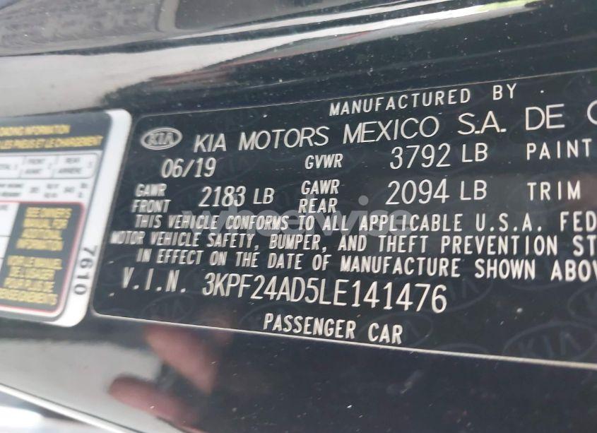 Photo 9 of 2020 Kia Forte LXS (VIN 3KPF24AD5LE141476)