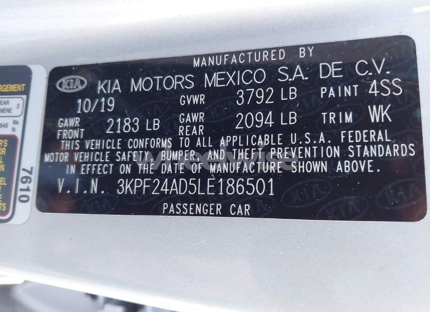 Photo 9 of 2020 Kia Forte LXS (VIN 3KPF24AD5LE186501)