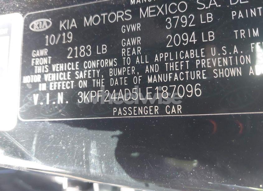 Photo 9 of 2020 Kia Forte LXS (VIN 3KPF24AD5LE187096)