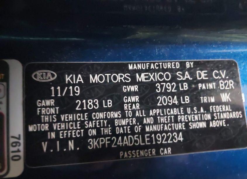 Photo 9 of 2020 Kia Forte LXS (VIN 3KPF24AD5LE192234)