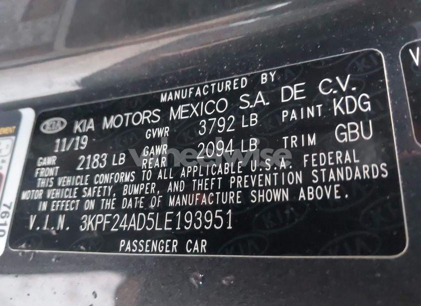 Photo 9 of 2020 Kia Forte LXS (VIN 3KPF24AD5LE193951)