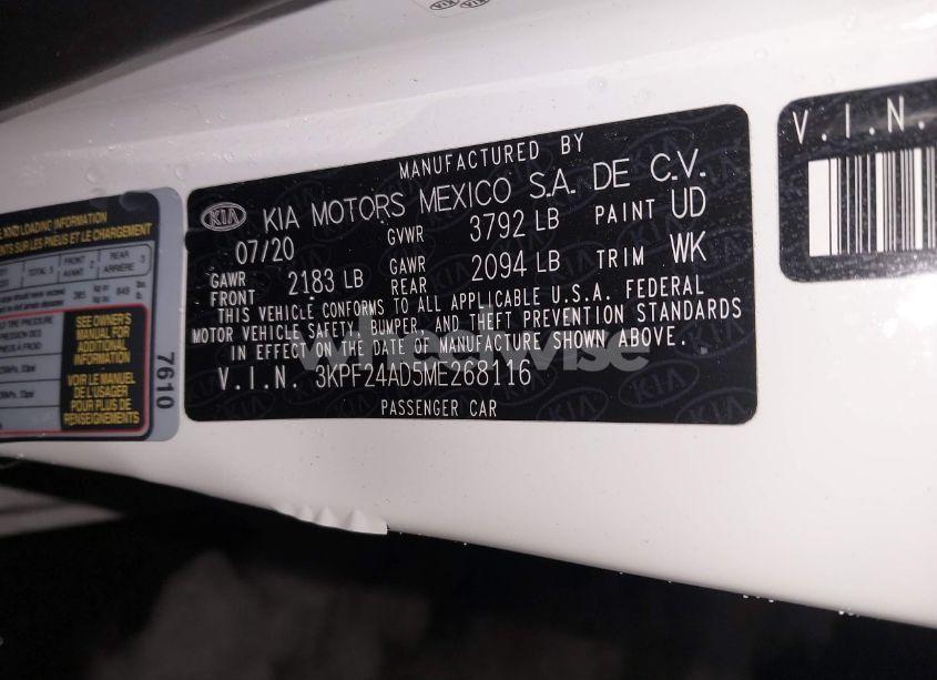 Photo 9 of 2021 Kia Forte LXS (VIN 3KPF24AD5ME268116)