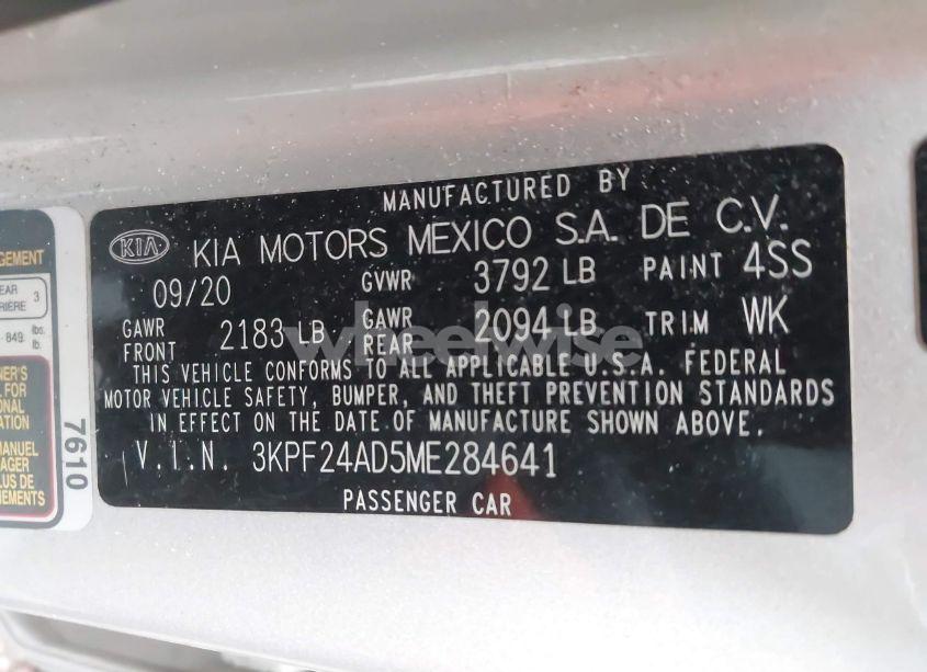 Photo 9 of 2021 Kia Forte LXS (VIN 3KPF24AD5ME284641)