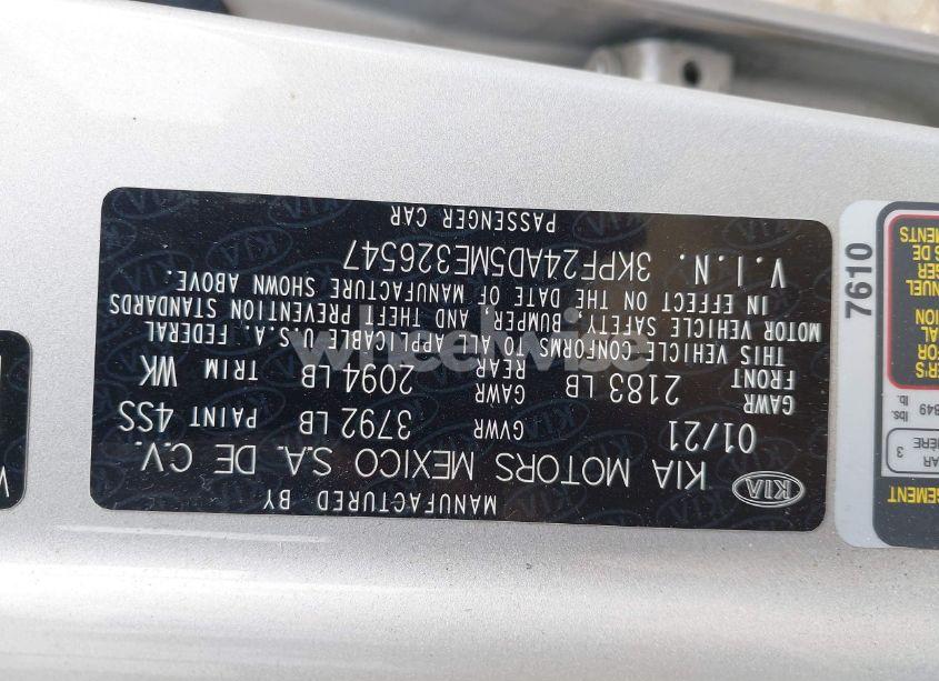 Photo 9 of 2021 Kia Forte LXS (VIN 3KPF24AD5ME326547)