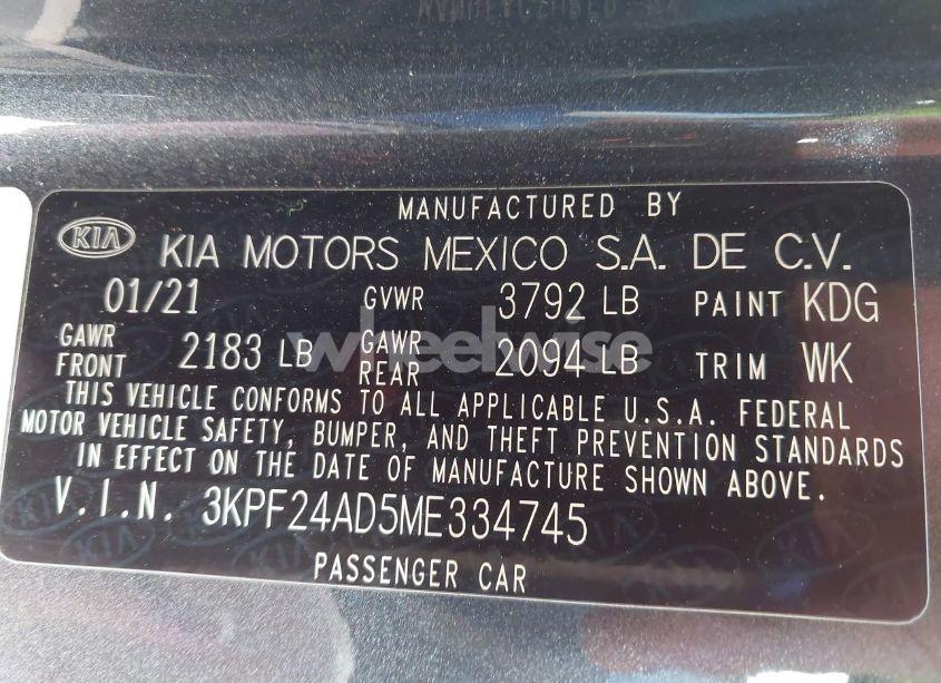 Photo 9 of 2021 Kia Forte LXS (VIN 3KPF24AD5ME334745)