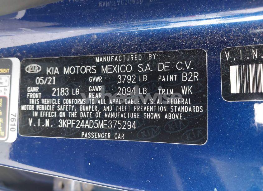 Photo 9 of 2021 Kia Forte LXS (VIN 3KPF24AD5ME375294)