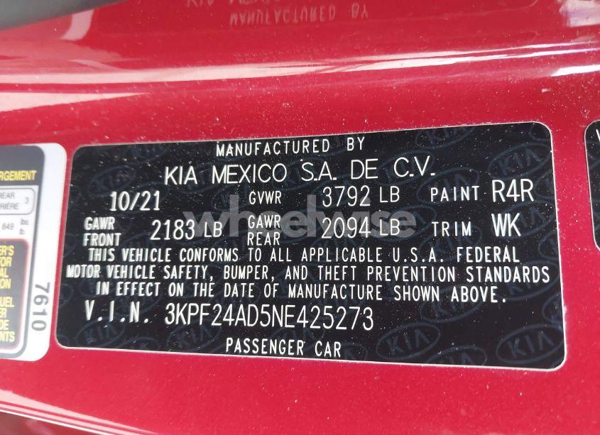 Photo 9 of 2022 Kia Forte LXS (VIN 3KPF24AD5NE425273)