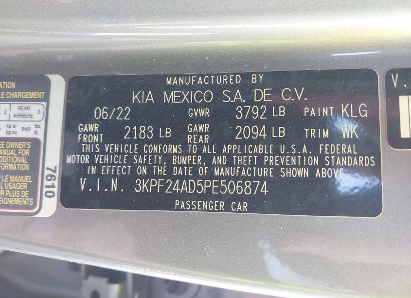 Photo 9 of 2023 Kia Forte LXS (VIN 3KPF24AD5PE506874)