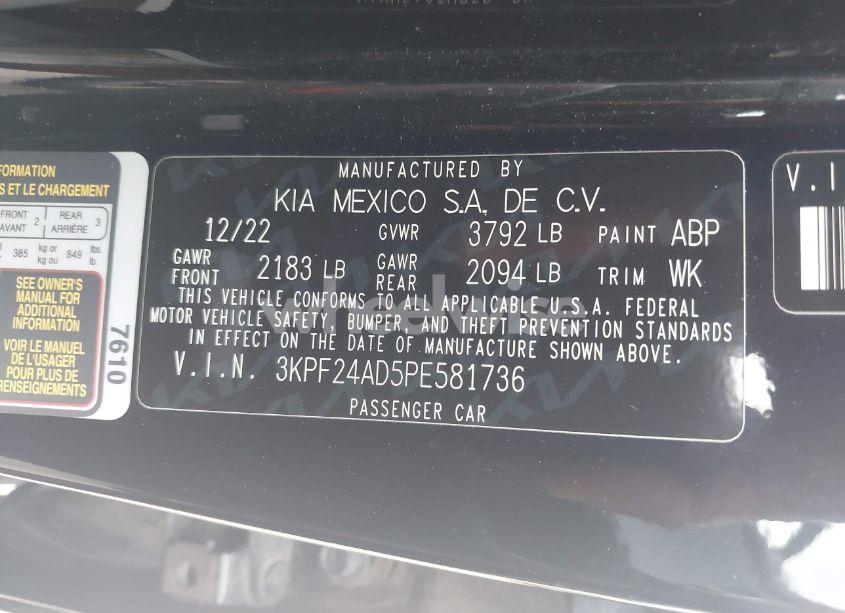 Photo 9 of 2023 Kia Forte LXS (VIN 3KPF24AD5PE581736)