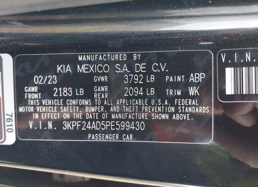 Photo 9 of 2023 Kia Forte LXS (VIN 3KPF24AD5PE599430)