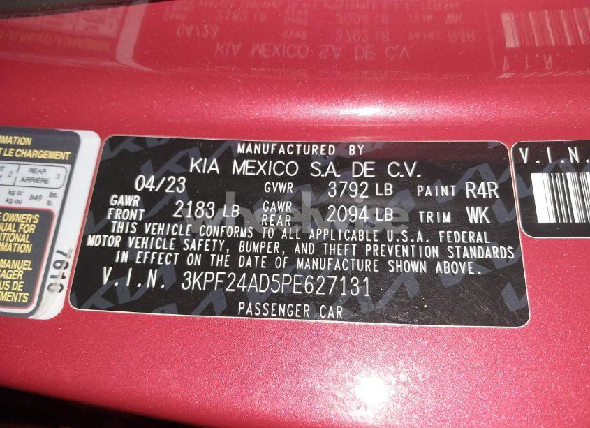 Photo 9 of 2023 Kia Forte LXS (VIN 3KPF24AD5PE627131)