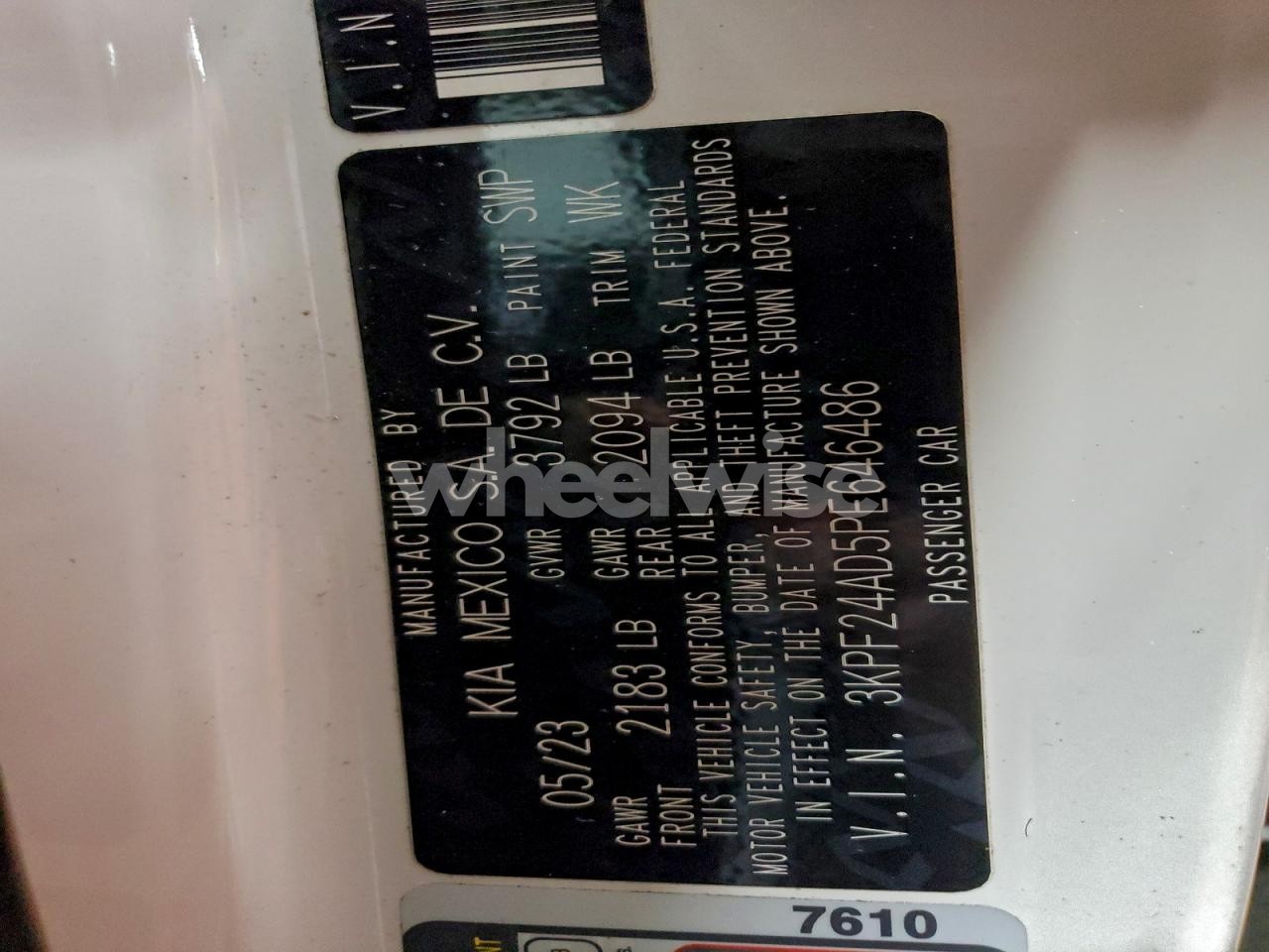 Photo 12 of 2023 KIA FORTE LXS (VIN 3KPF24AD5PE646486)