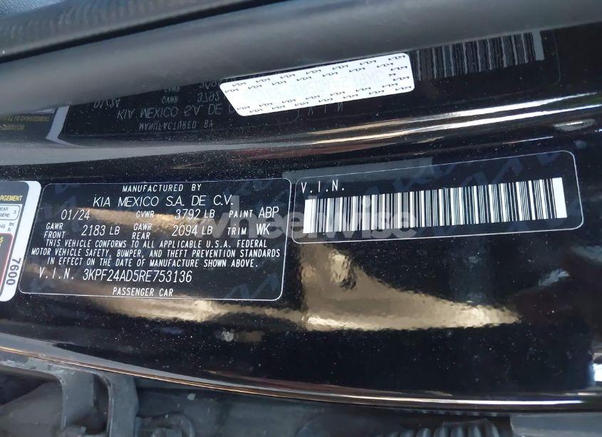 Photo 9 of 2024 Kia Forte LX (VIN 3KPF24AD5RE753136)