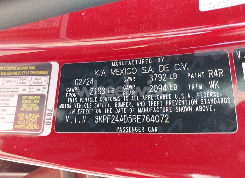 Photo 9 of 2024 Kia Forte LXS (VIN 3KPF24AD5RE764072)