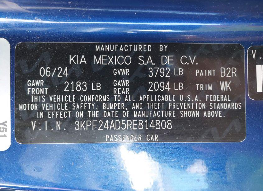 Photo 9 of 2024 Kia Forte LXS (VIN 3KPF24AD5RE814808)