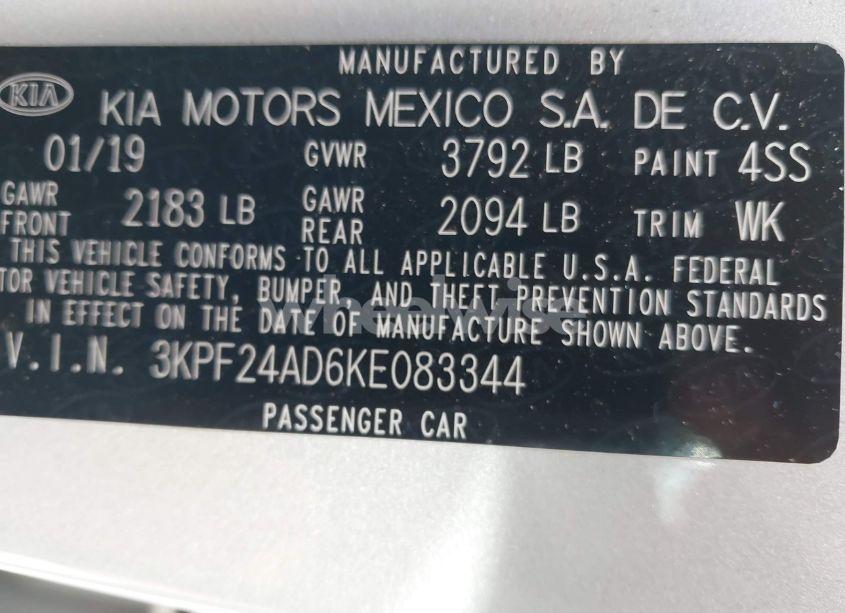 Photo 9 of 2019 Kia Forte LXS (VIN 3KPF24AD6KE083344)