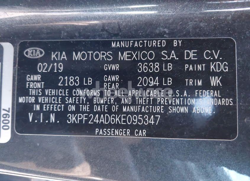 Photo 9 of 2019 Kia Forte FE (VIN 3KPF24AD6KE095347)