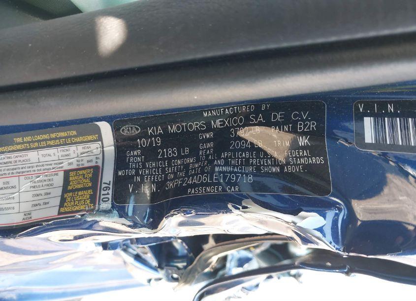 Photo 9 of 2020 Kia Forte LXS (VIN 3KPF24AD6LE179718)