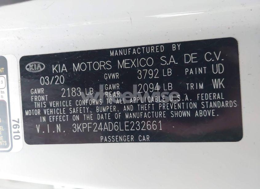 Photo 9 of 2020 Kia Forte LXS (VIN 3KPF24AD6LE232661)