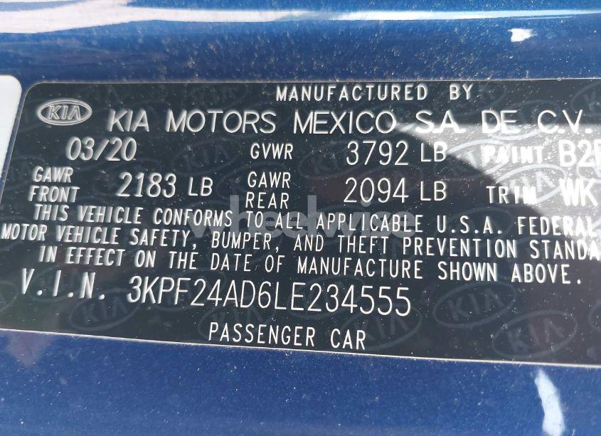 Photo 9 of 2020 Kia Forte LXS (VIN 3KPF24AD6LE234555)