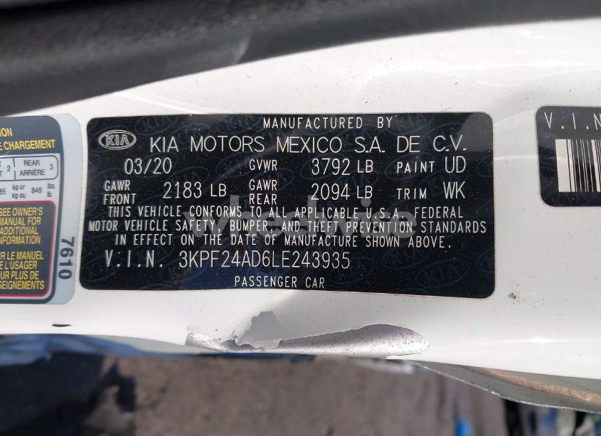 Photo 9 of 2020 Kia Forte LXS (VIN 3KPF24AD6LE243935)