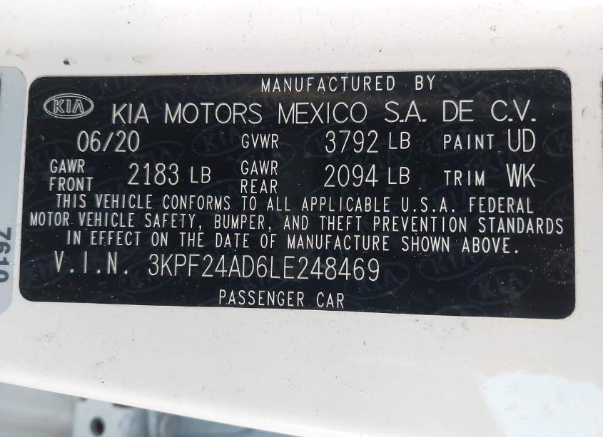 Photo 9 of 2020 Kia Forte LXS (VIN 3KPF24AD6LE248469)