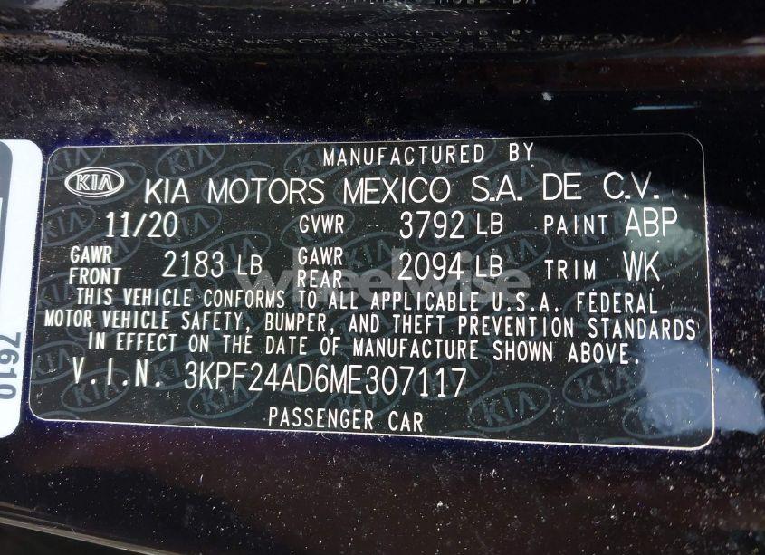 Photo 9 of 2021 Kia Forte LXS (VIN 3KPF24AD6ME307117)
