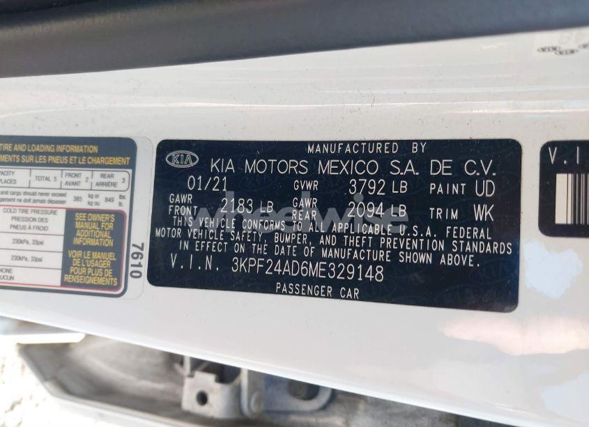 Photo 9 of 2021 Kia Forte LXS (VIN 3KPF24AD6ME329148)