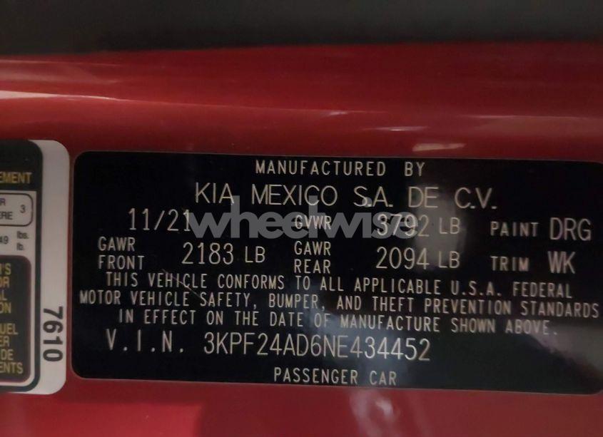 Photo 9 of 2022 Kia Forte LXS (VIN 3KPF24AD6NE434452)
