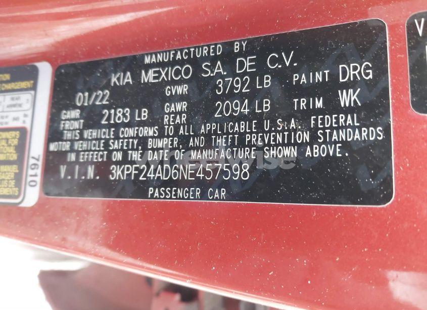 Photo 9 of 2022 Kia Forte LXS (VIN 3KPF24AD6NE457598)