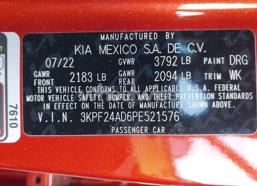 Photo 9 of 2023 Kia Forte LXS (VIN 3KPF24AD6PE521576)