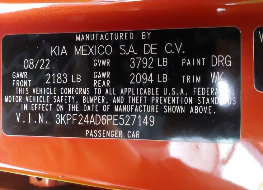 Photo 9 of 2023 Kia Forte LXS (VIN 3KPF24AD6PE527149)