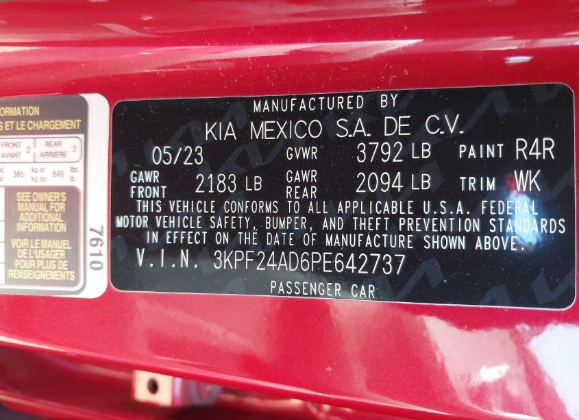 Photo 9 of 2023 Kia Forte LXS (VIN 3KPF24AD6PE642737)