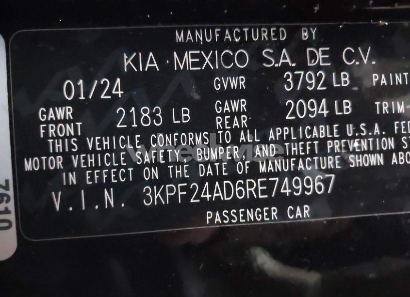 Photo 9 of 2024 Kia Forte LXS (VIN 3KPF24AD6RE749967)