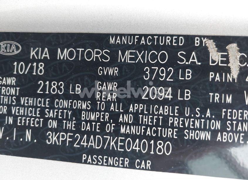 Photo 9 of 2019 Kia Forte LXS (VIN 3KPF24AD7KE040180)