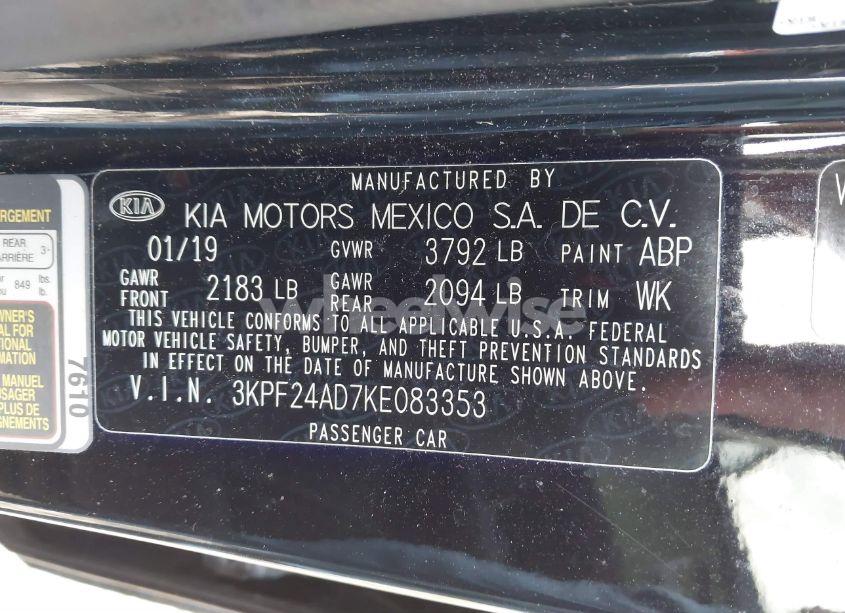 Photo 9 of 2019 Kia Forte LXS (VIN 3KPF24AD7KE083353)