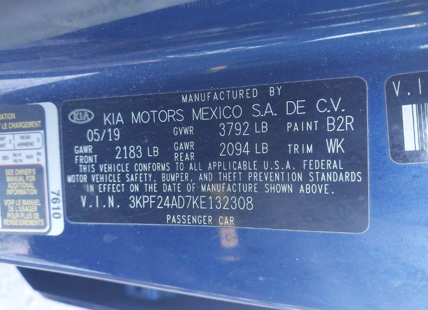 Photo 9 of 2019 Kia Forte LXS (VIN 3KPF24AD7KE132308)